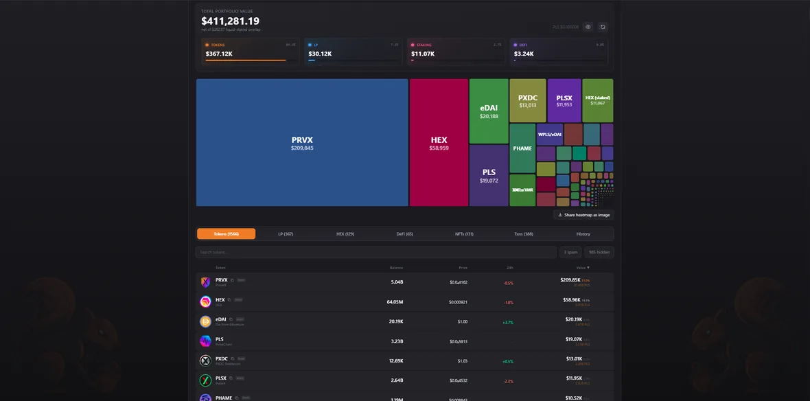 SquirrelSwap — Portfolio: tokens, LP, staking and DeFi